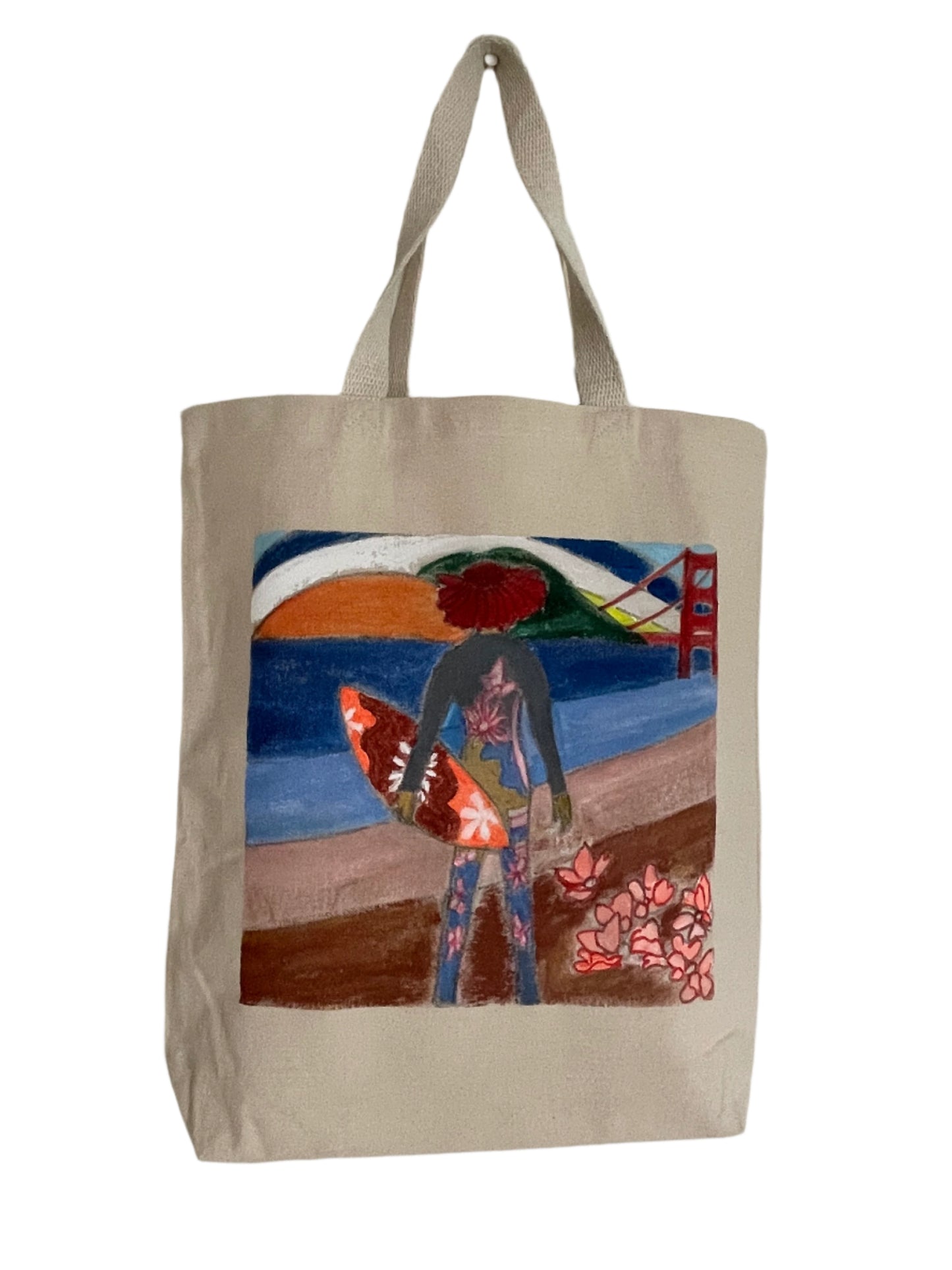 Hand-Painted San Francisco Baker Beach Tote Bag | San Francisco-inspired design | reusable bag