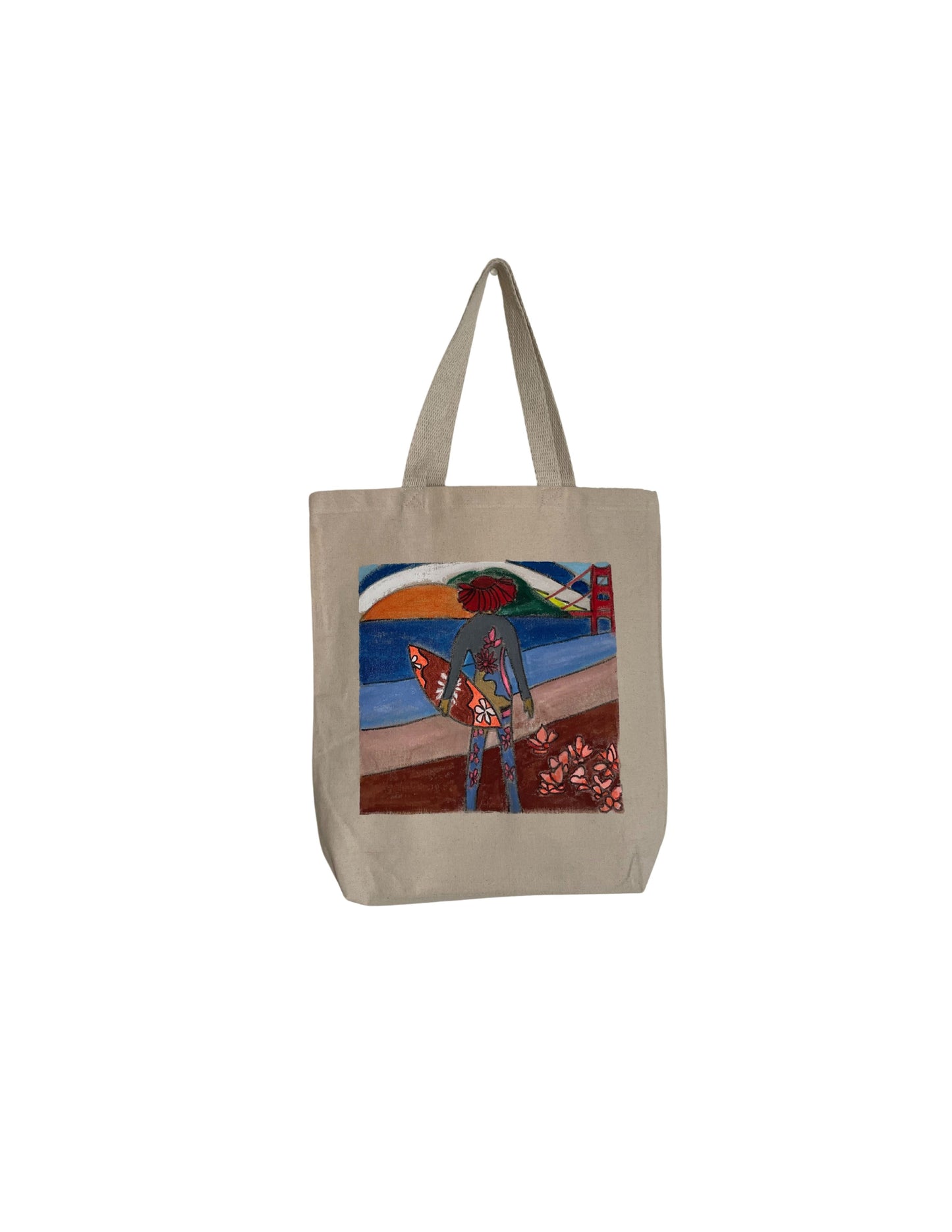 Hand-Painted San Francisco Baker Beach Tote Bag | San Francisco-inspired design | reusable bag