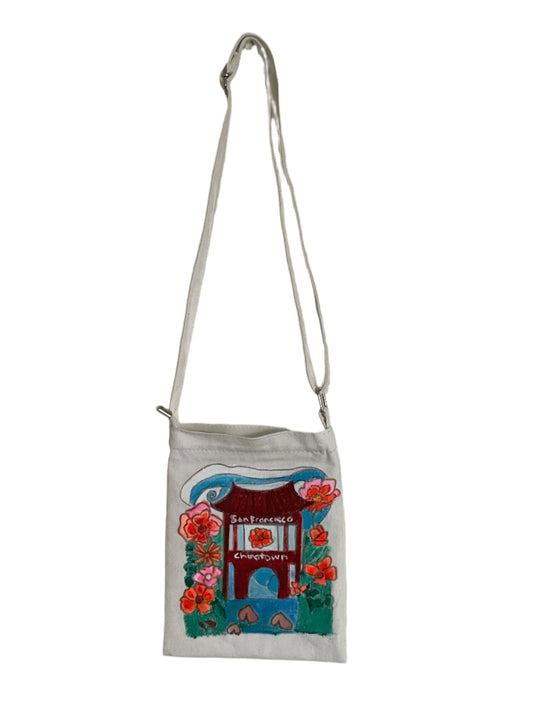 Sling-bag, cross-body, cotton San Francisco Chinatown inspired. Available @missionbluesf