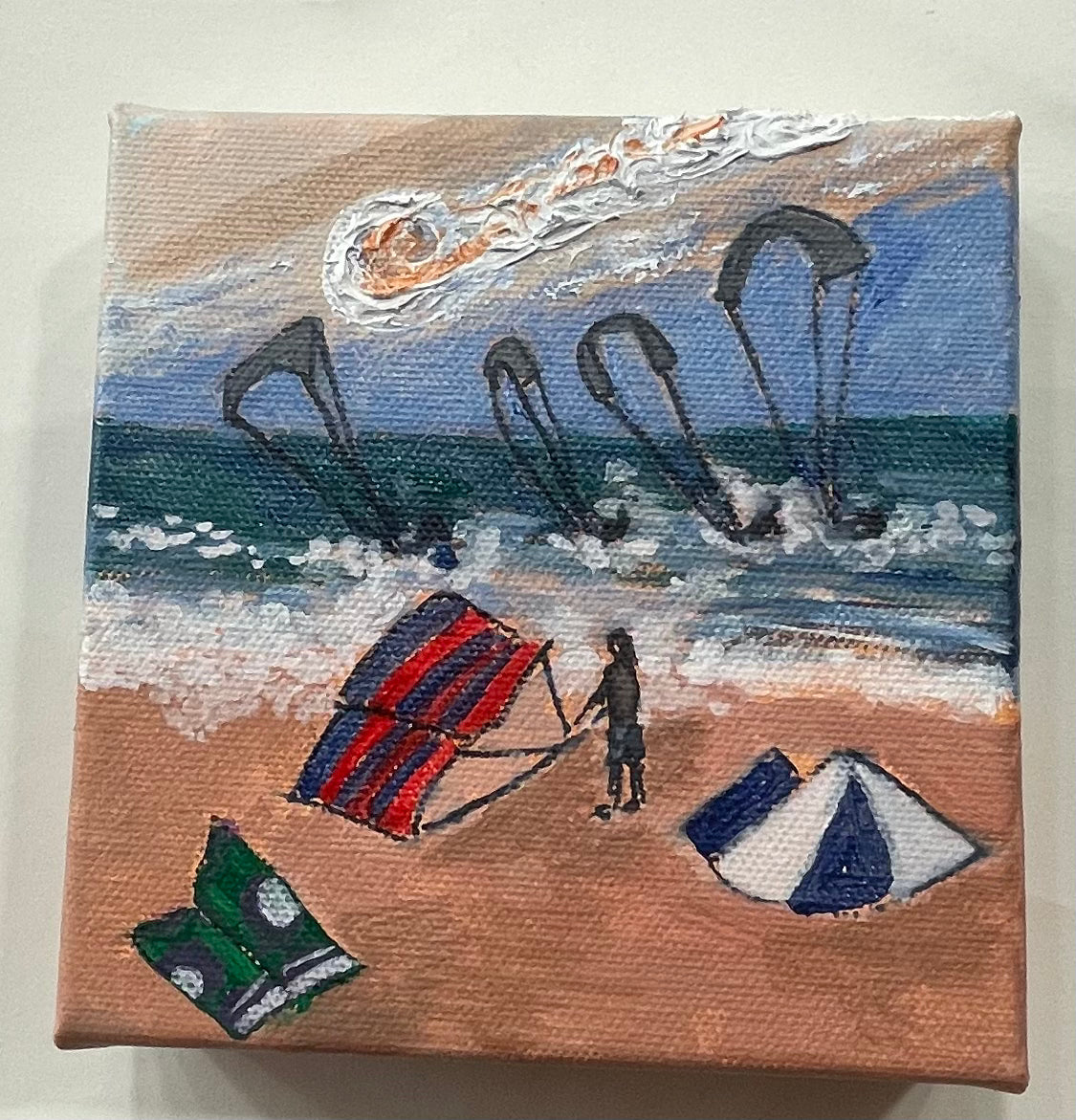 Hand-Painted Canvas San Francisco Gliders (5"x5")