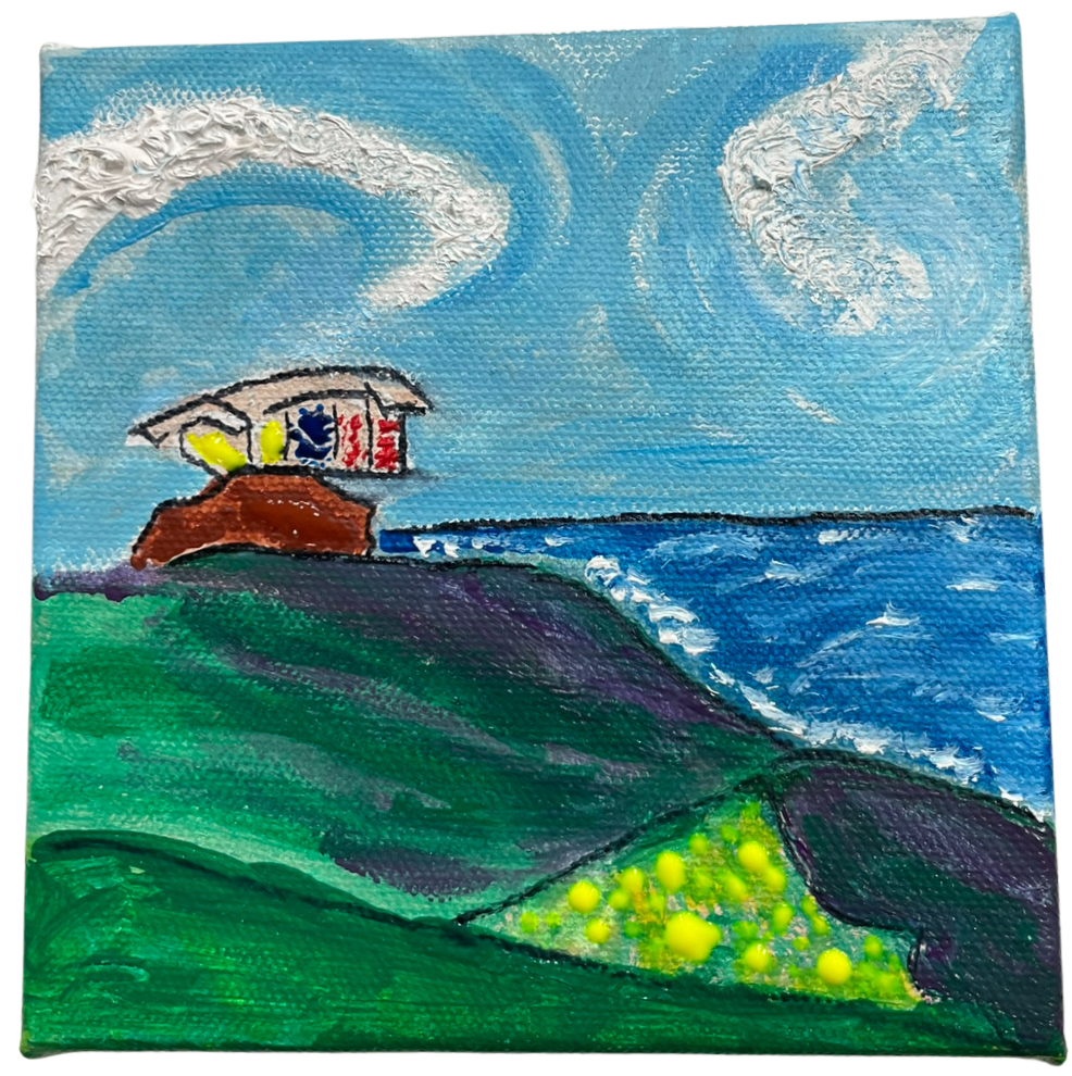 Hand-painted Canvas San Francisco Hwy 1 Bunker (5"x5")