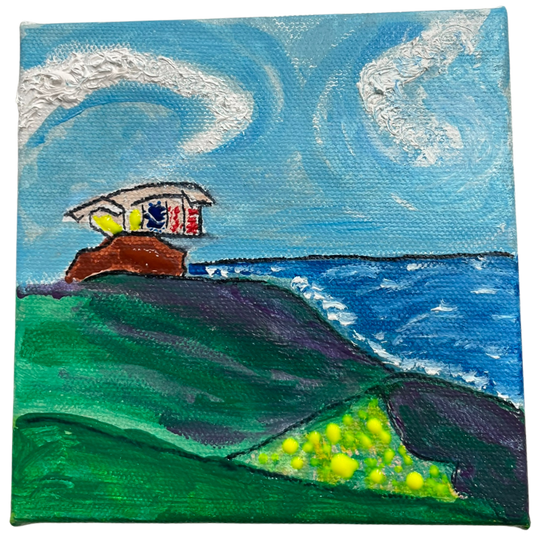 Hand-painted Canvas San Francisco Hwy 1 Bunker (5"x5")