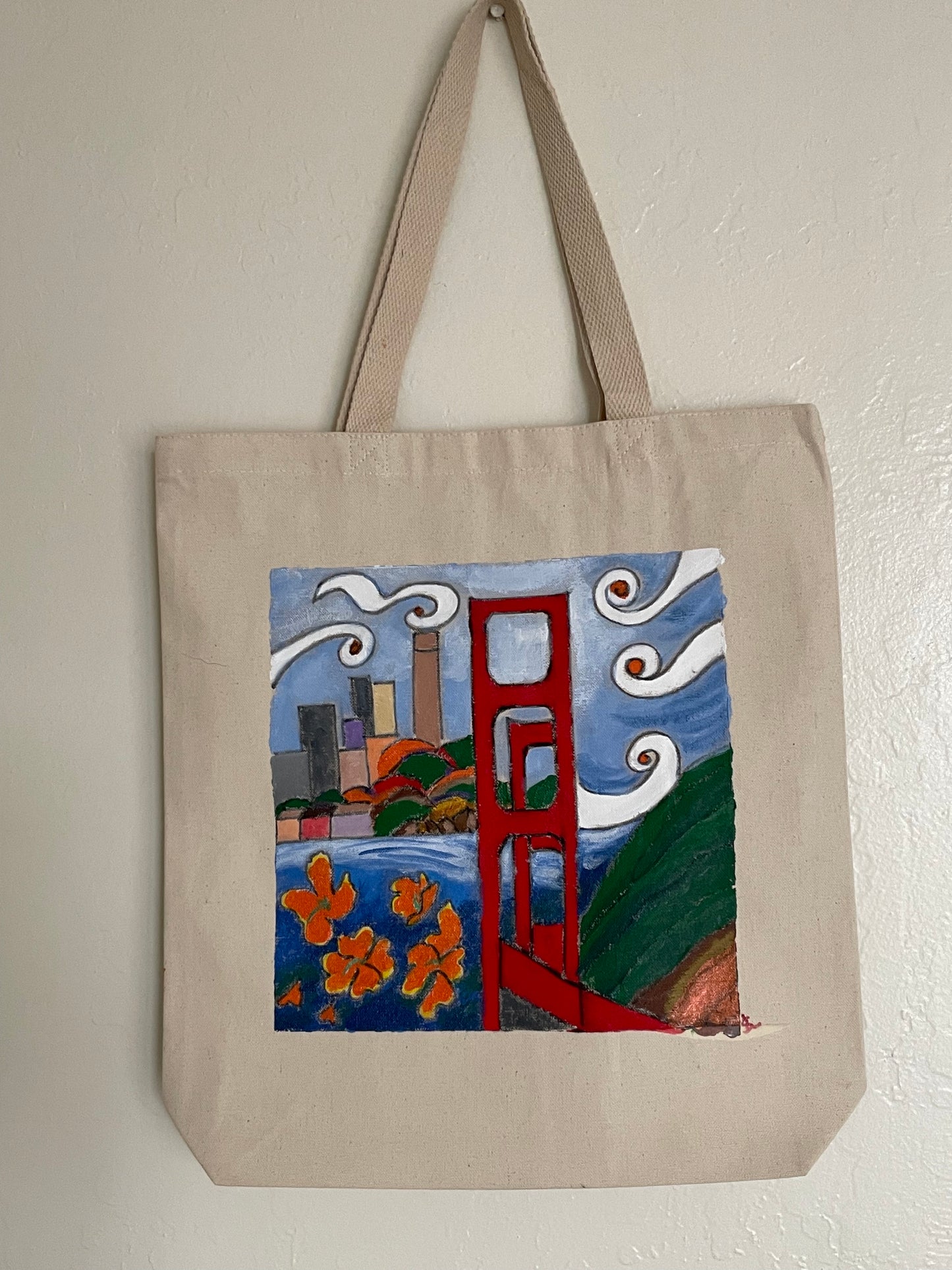 Georgia O'Keefe inspired Golden Gate Bridge abstract (back-to-school) tote