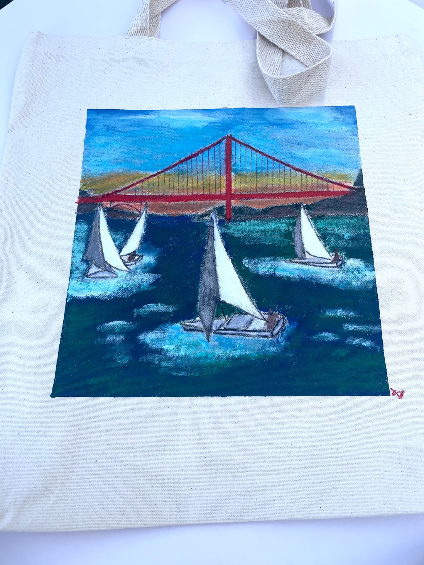 Sailing into a Golden Gate sunset tote-bag available @visitlocali